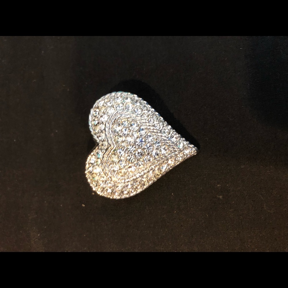 2 silver heart pins
